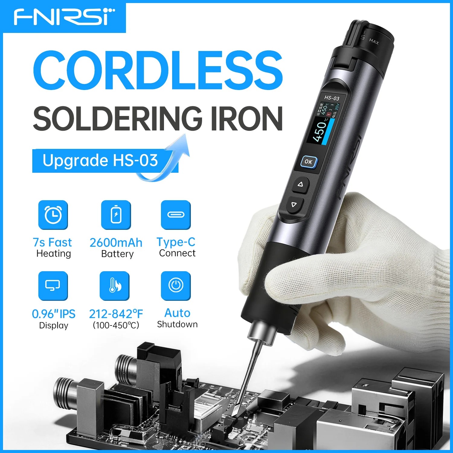 Electronics Repair Plus - HS03 Plus 100-450 ° Soldador Inalámbrico
