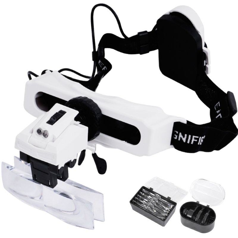 Electronics Repair Glasses - Lupa de diadema iluminada con luz