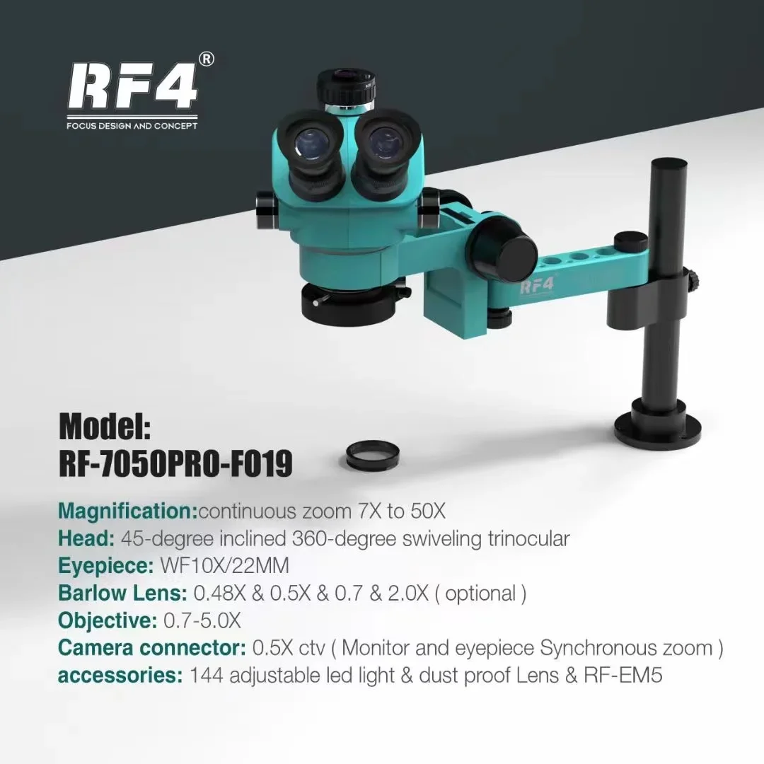 Microscopio 2025RF4 RF-7050pro - Electronics Repair Degree reseña y precio