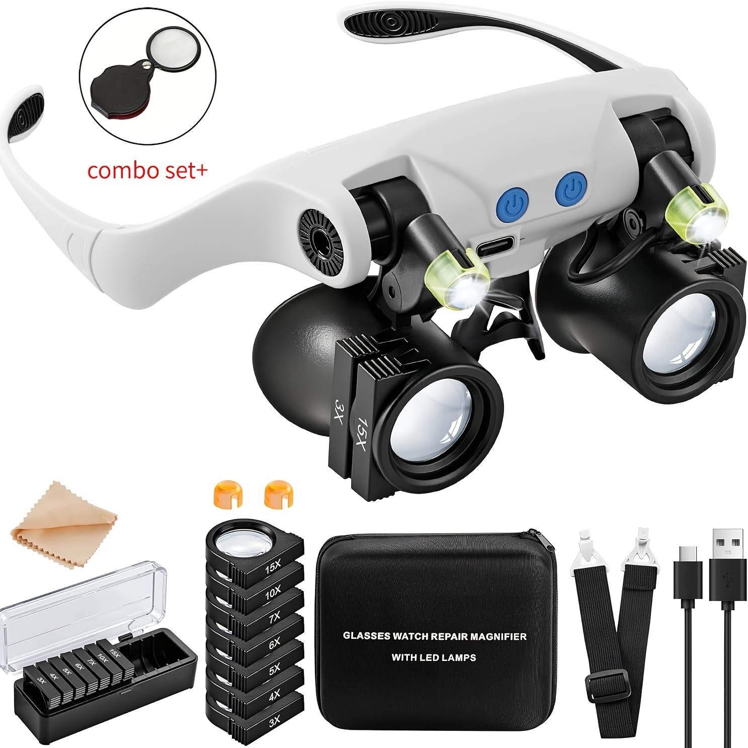 Gafas de aumento LED para la c - Electronics Repair Glasses reseña y precio