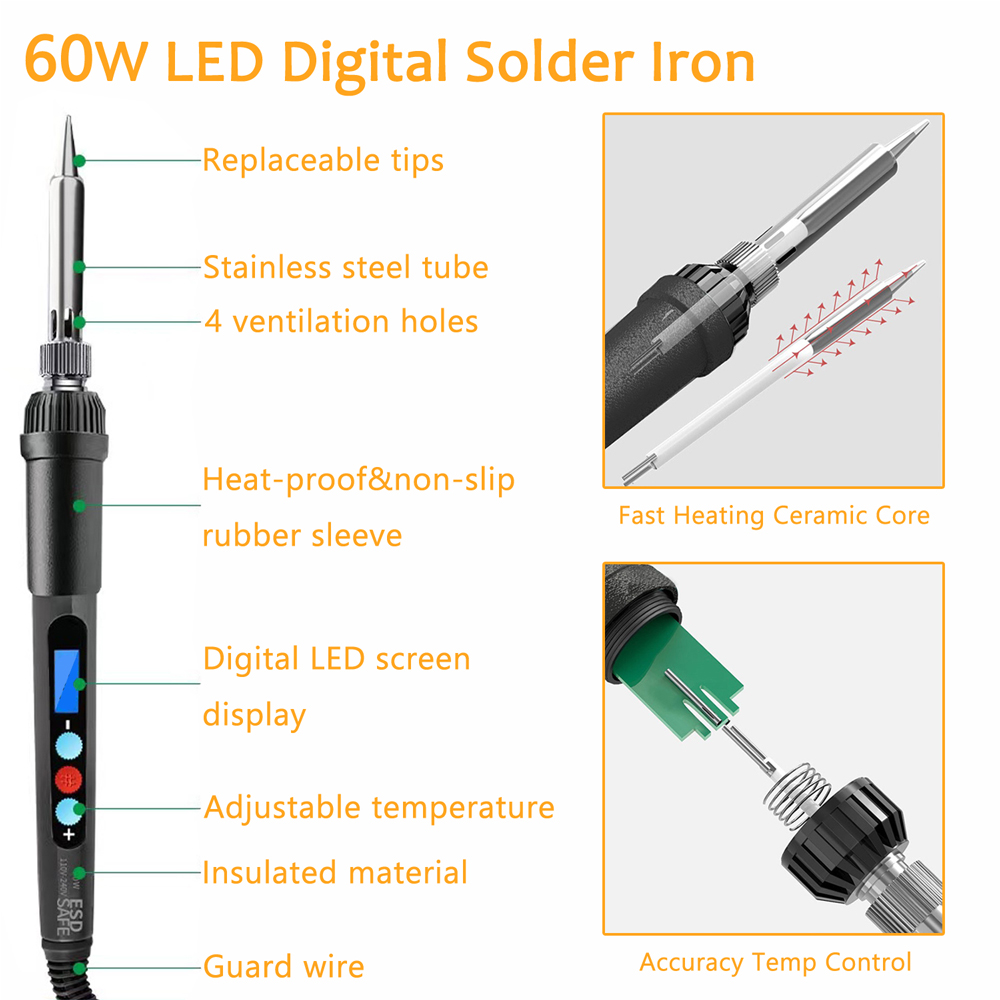 Tuerca de inserción de calor,  - Electronics Repair Kit With Soldering Iron reseña y precio